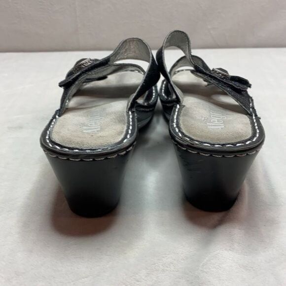 ALEGRIA Loti Slip On Wedge Sandal Glitteroti Black - Picture 4 of 13